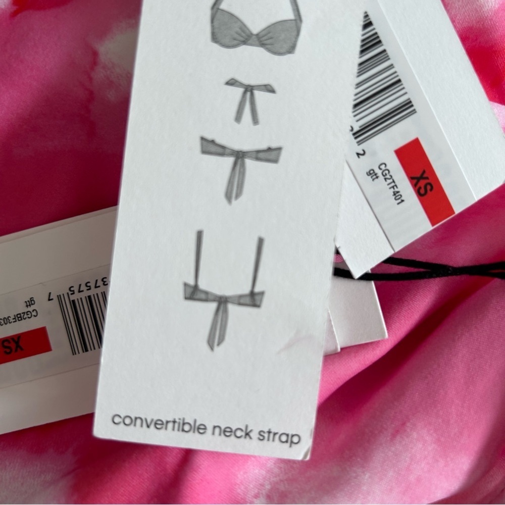 Calvin Klein Pleated Floral Underwire Bikini Top and High Waisted Bottom XS NWT - Picture 5 of 9